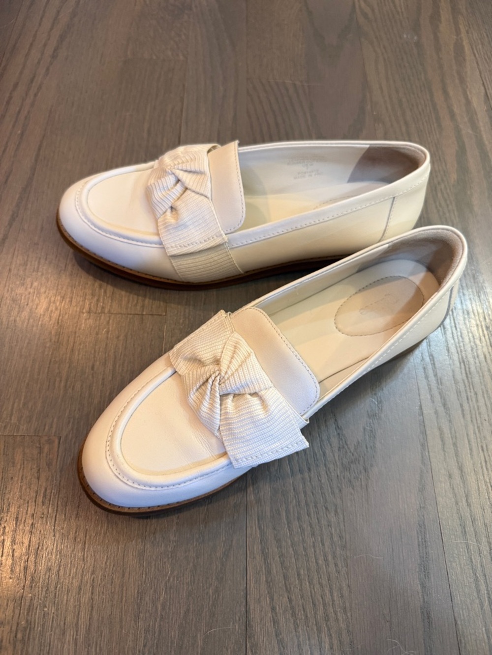 Italian Leather Bow Penny Loafers